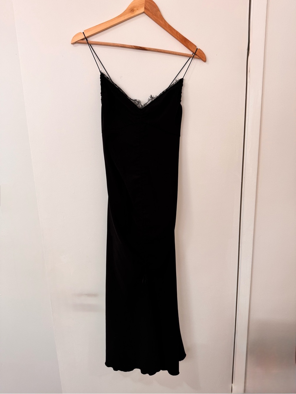 Vintage Sinéquanone Black Lace Slip Maxi Dress 90s Size 36